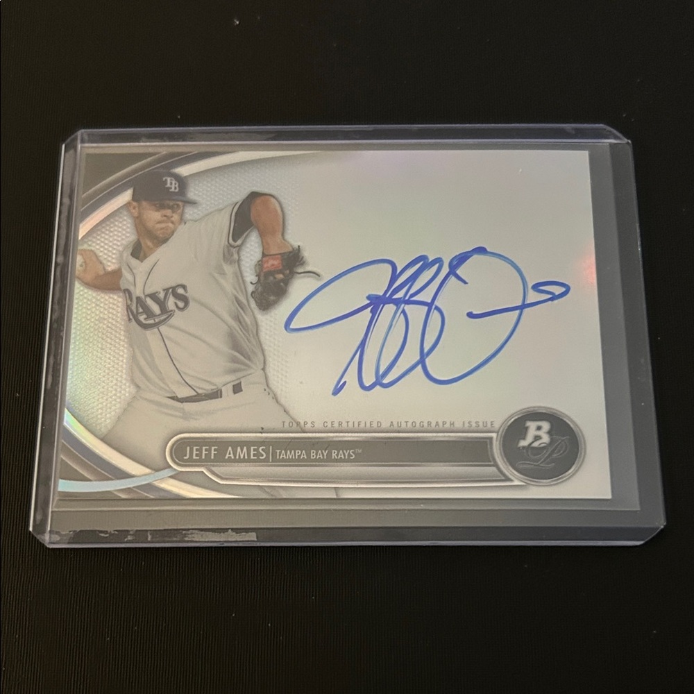 2013 Bowman Platinum AUTO Jeff Ames RC #BPAP-JAM Rays Baseball Card